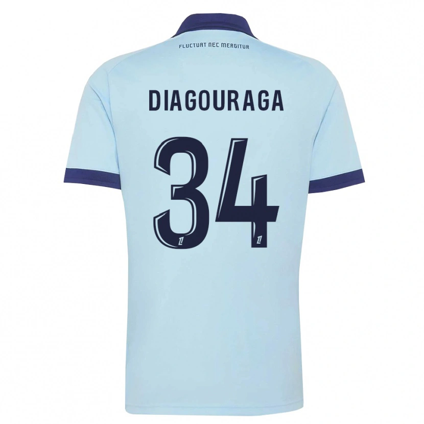 Danxen Damen Djibril Diagouraga #34 Kornblumenblau Schwarz Auswärtstrikot Trikot 2026/27 T-Shirt Österreich