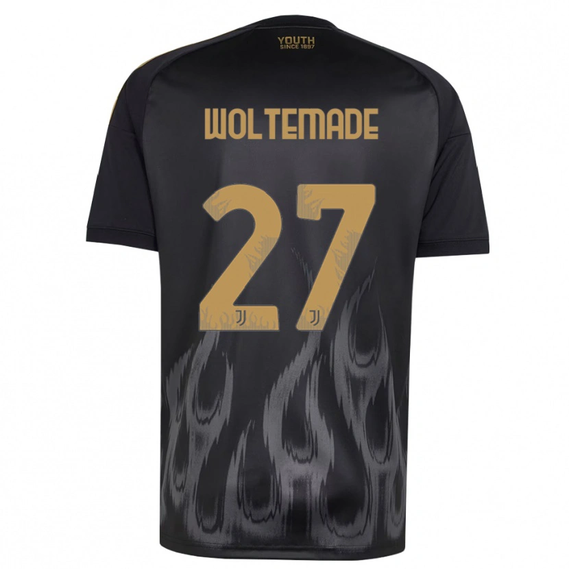 Danxen Kinder Nick Woltemade #27 Schwarz Braun Ausweichtrikot Trikot 2026/27 T-Shirt Österreich