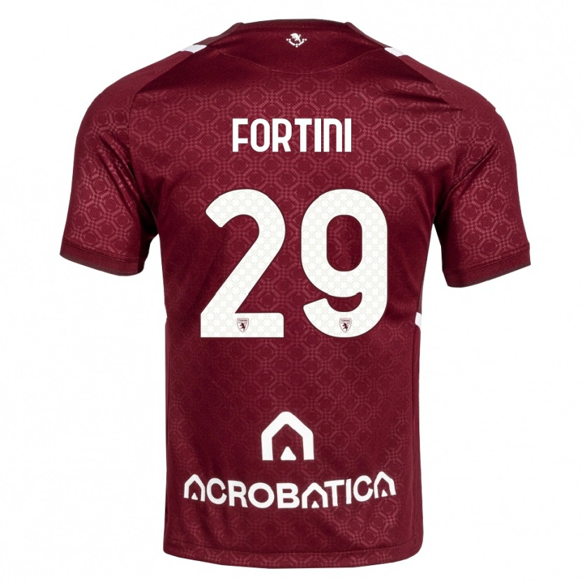 Danxen Kinder Niccolò Fortini #29 Burgund Weiß Heimtrikot Trikot 2026/27 T-Shirt Österreich