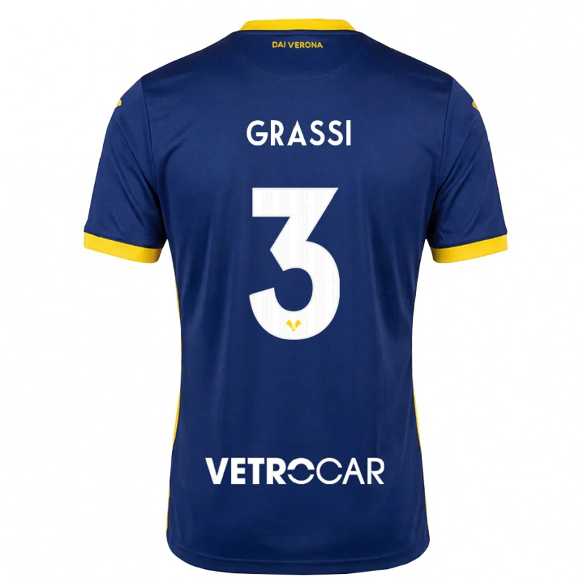 Danxen Kinder Pierfrancesco Grassi #3 Königsblau Gelb Weiß Heimtrikot Trikot 2026/27 T-Shirt Österreich