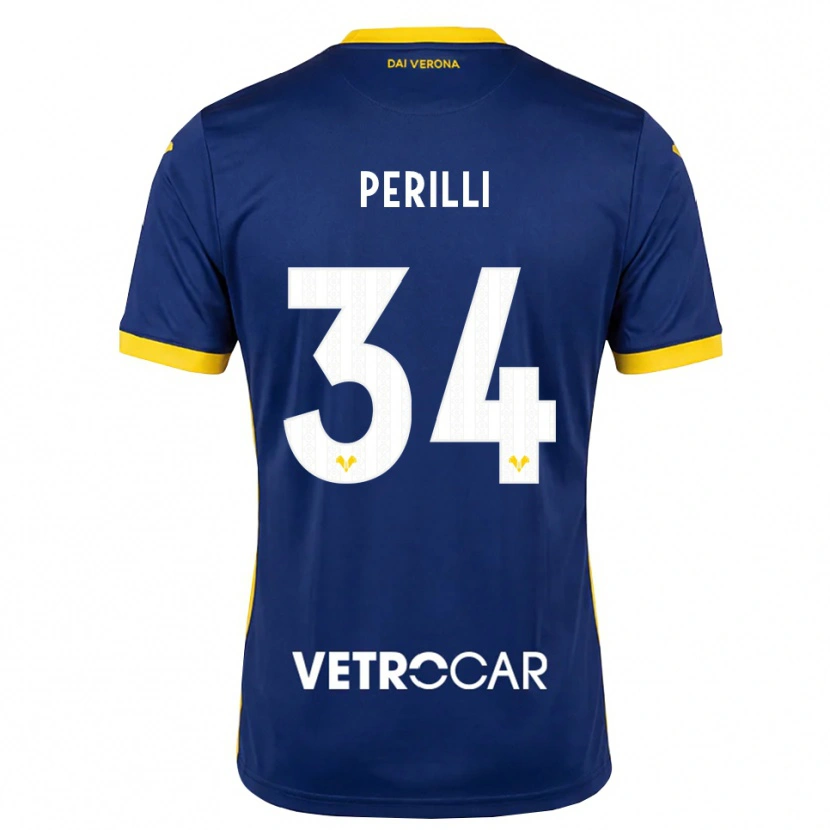 Danxen Kinder Simone Perilli #34 Königsblau Gelb Weiß Heimtrikot Trikot 2026/27 T-Shirt Österreich