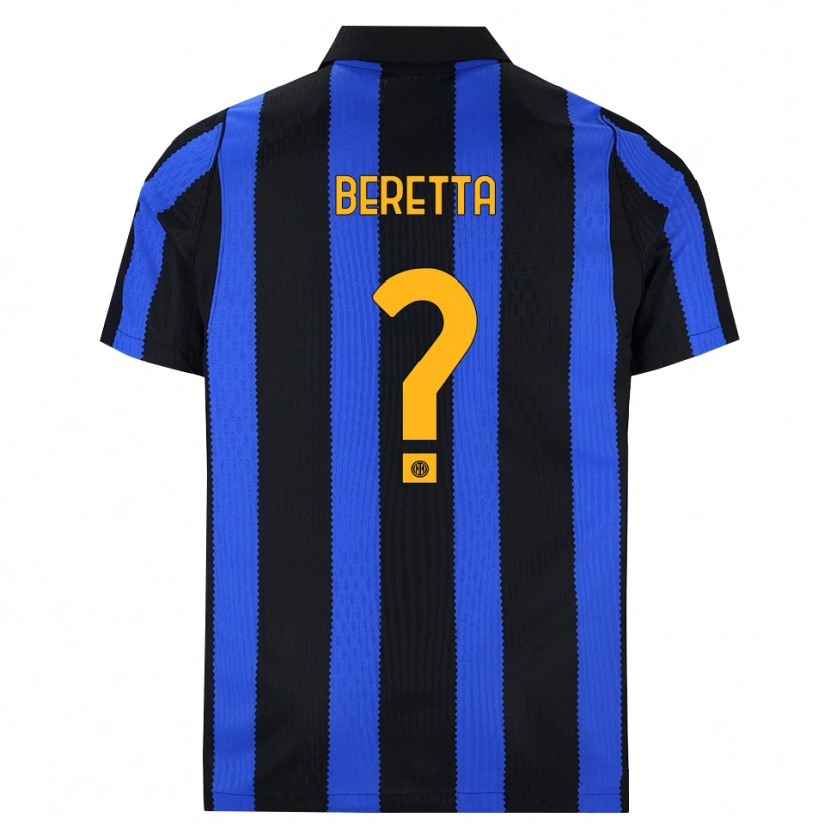 Danxen Kinder Emanuele Beretta #0 Schwarz Blau Gelb Heimtrikot Trikot 2026/27 T-Shirt Österreich