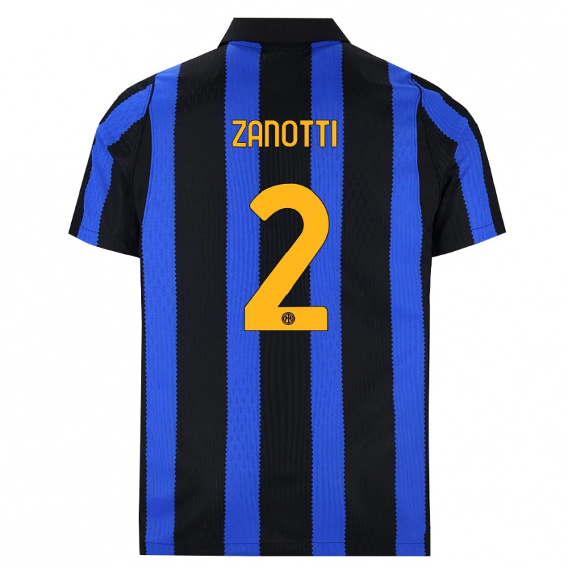 Danxen Kinder Mattia Zanotti #2 Schwarz Blau Gelb Heimtrikot Trikot 2026/27 T-Shirt Österreich