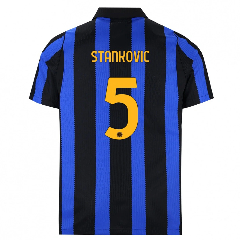 Danxen Kinder Aleksandar Stanković #5 Schwarz Blau Gelb Heimtrikot Trikot 2026/27 T-Shirt Österreich