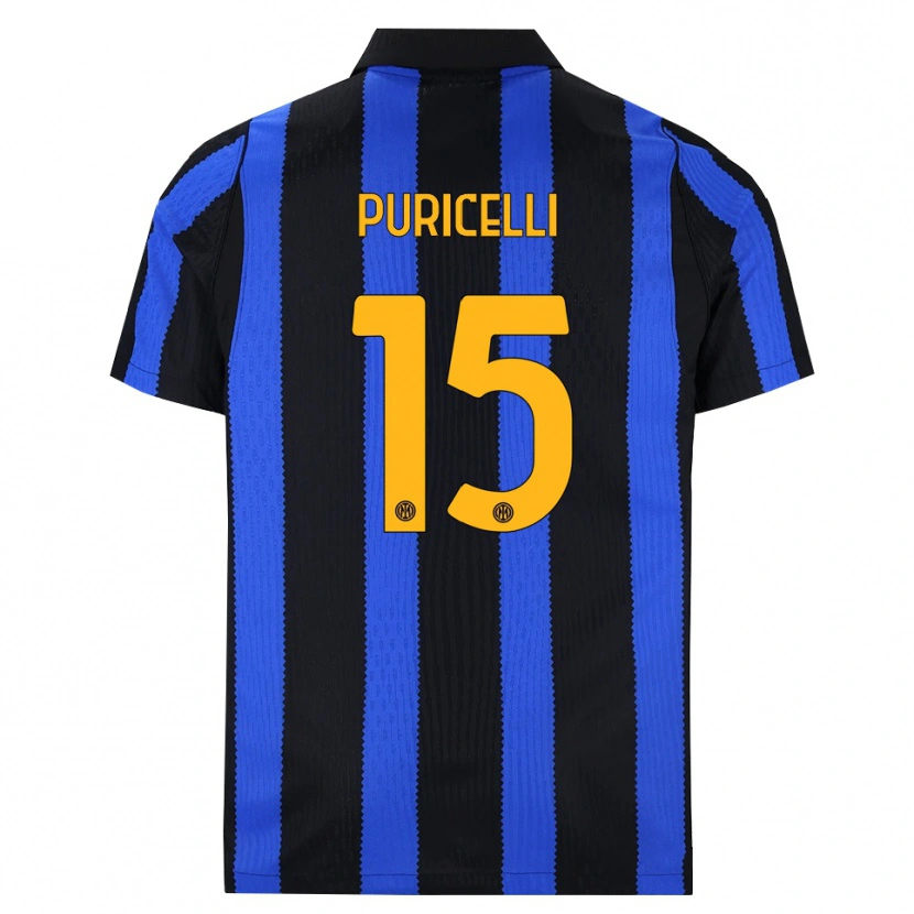 Danxen Kinder Lorenzo Puricelli #15 Schwarz Blau Gelb Heimtrikot Trikot 2026/27 T-Shirt Österreich