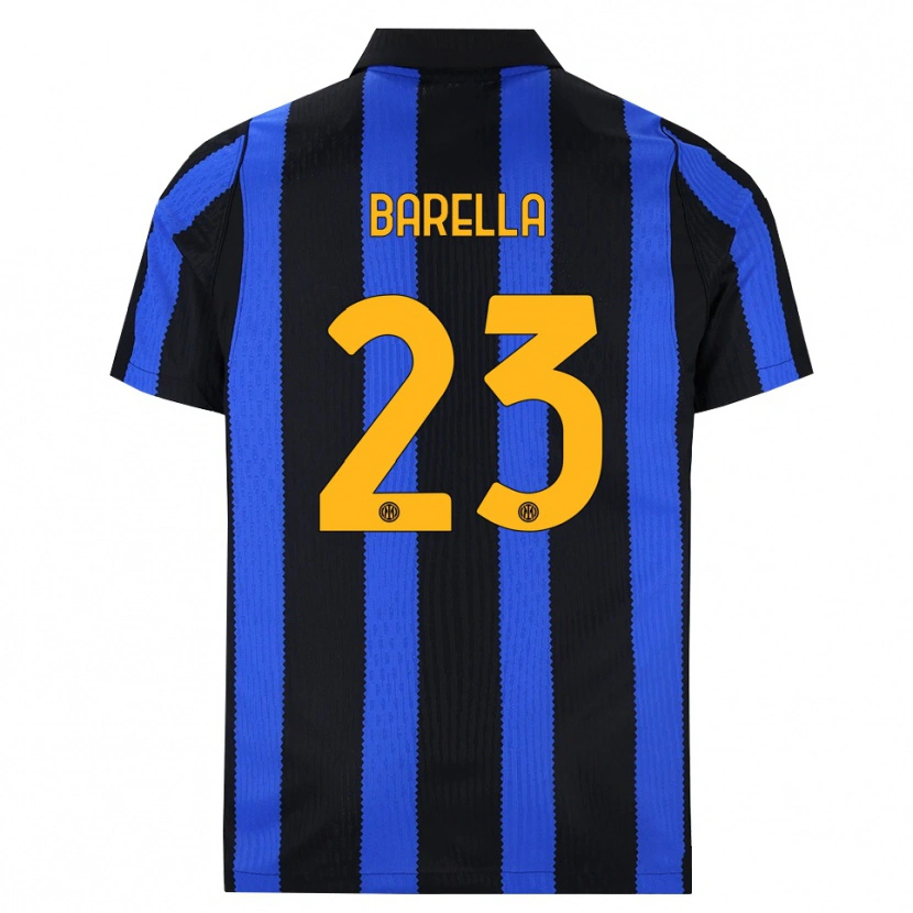 Danxen Kinder Nicolò Barella #23 Schwarz Blau Gelb Heimtrikot Trikot 2026/27 T-Shirt Österreich