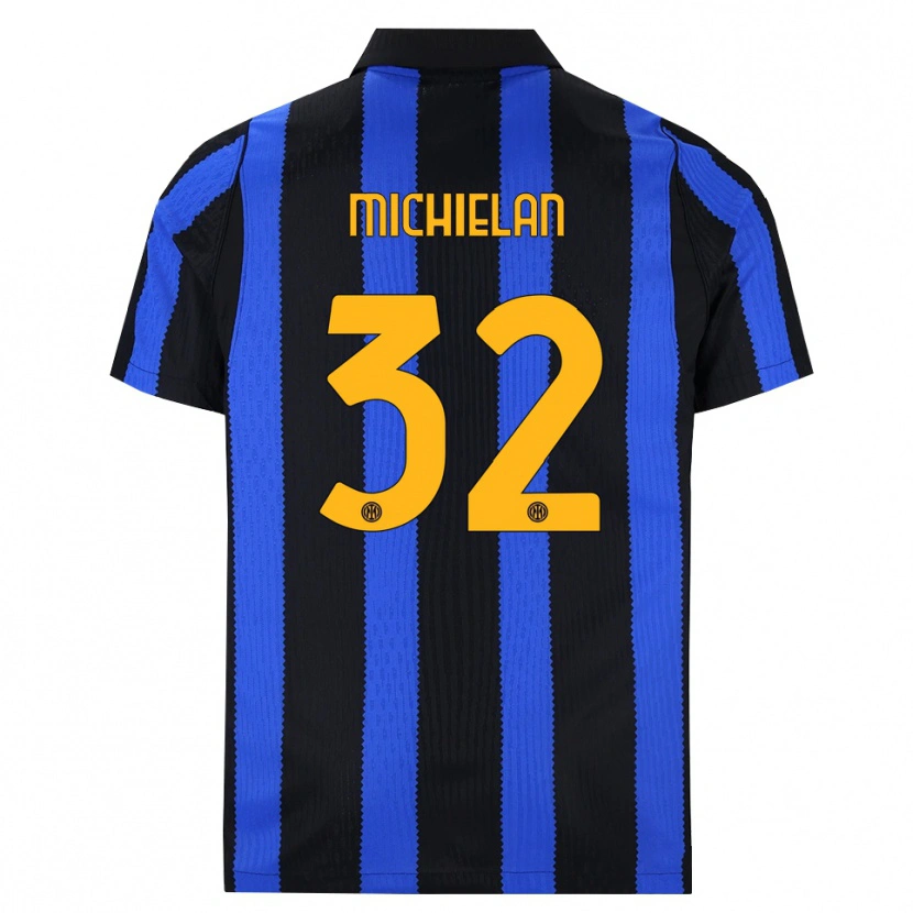 Danxen Kinder Mattia Michielan #32 Schwarz Blau Gelb Heimtrikot Trikot 2026/27 T-Shirt Österreich