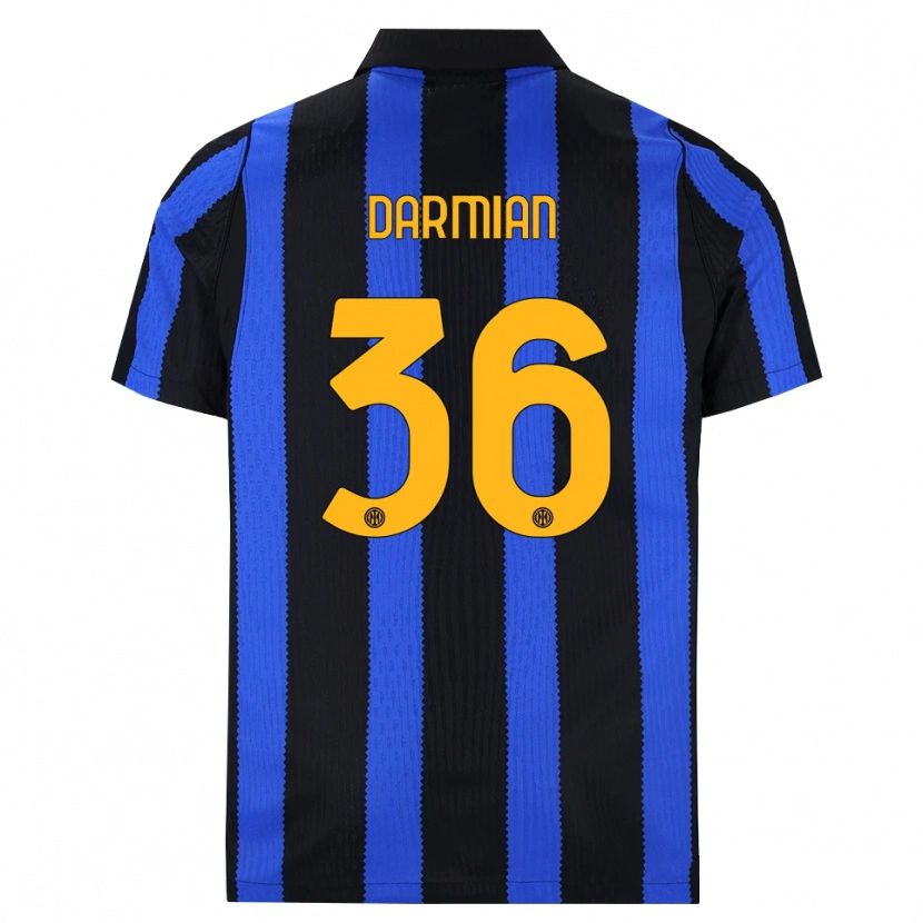Danxen Kinder Matteo Darmian #36 Schwarz Blau Gelb Heimtrikot Trikot 2026/27 T-Shirt Österreich