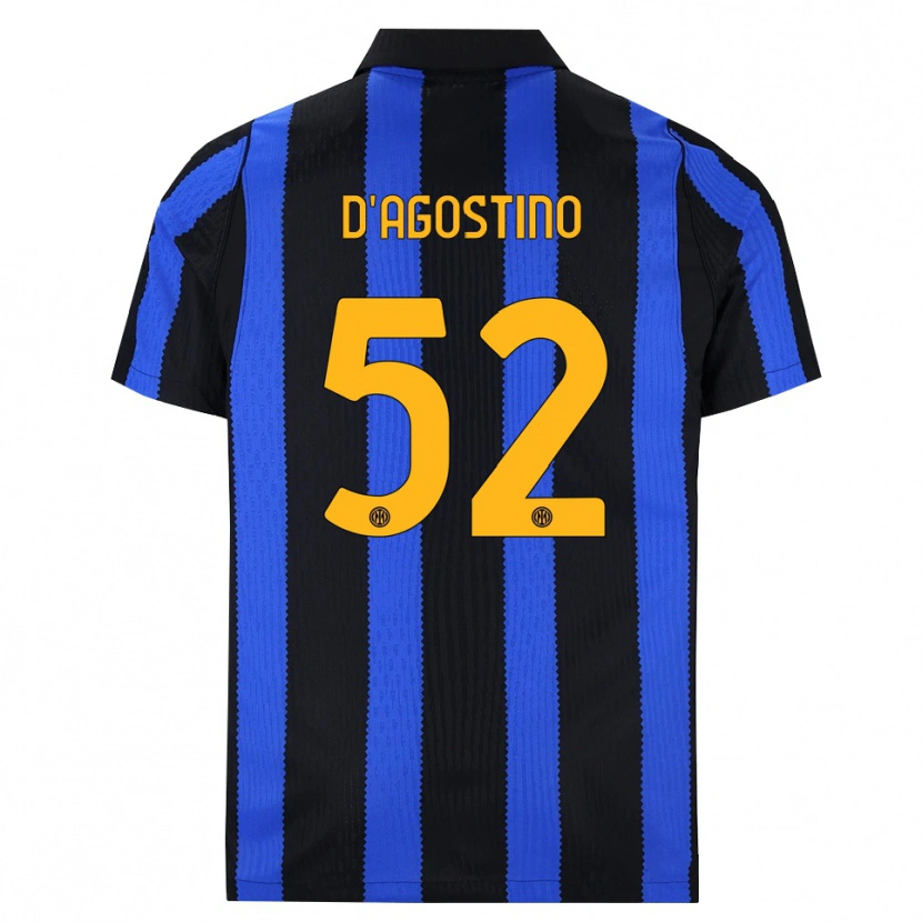 Danxen Kinder Giovanni D'agostino #52 Schwarz Blau Gelb Heimtrikot Trikot 2026/27 T-Shirt Österreich