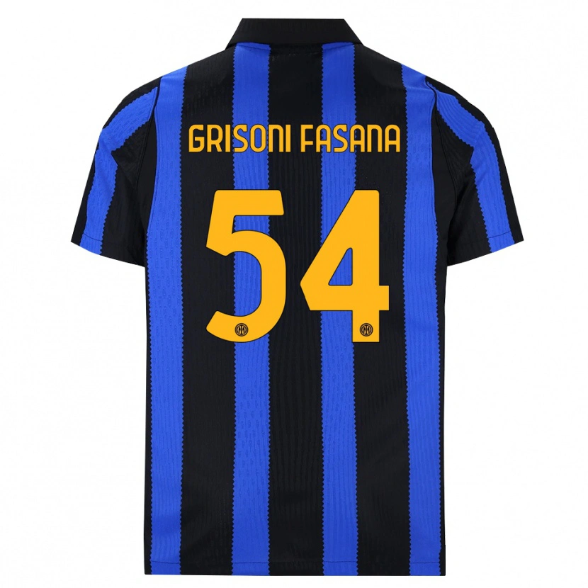 Danxen Kinder Marco Grisoni Fasana #54 Schwarz Blau Gelb Heimtrikot Trikot 2026/27 T-Shirt Österreich