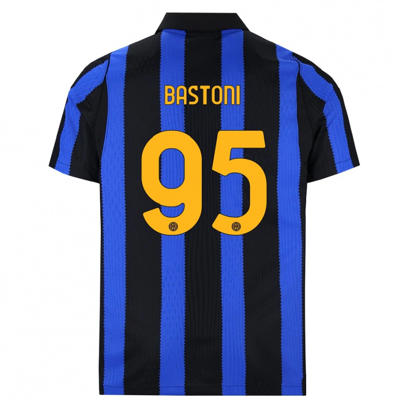 Danxen Kinder Alessandro Bastoni #95 Schwarz Blau Gelb Heimtrikot Trikot 2026/27 T-Shirt Österreich