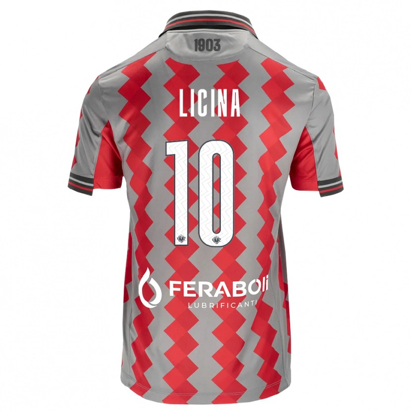 Danxen Kinder Adin Licina #10 Grau Rot Weiß Heimtrikot Trikot 2026/27 T-Shirt Österreich