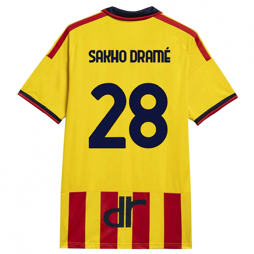 Danxen Kinder Samba Sakho Dramé #28 Gelb Rot Heimtrikot Trikot 2026/27 T-Shirt Österreich