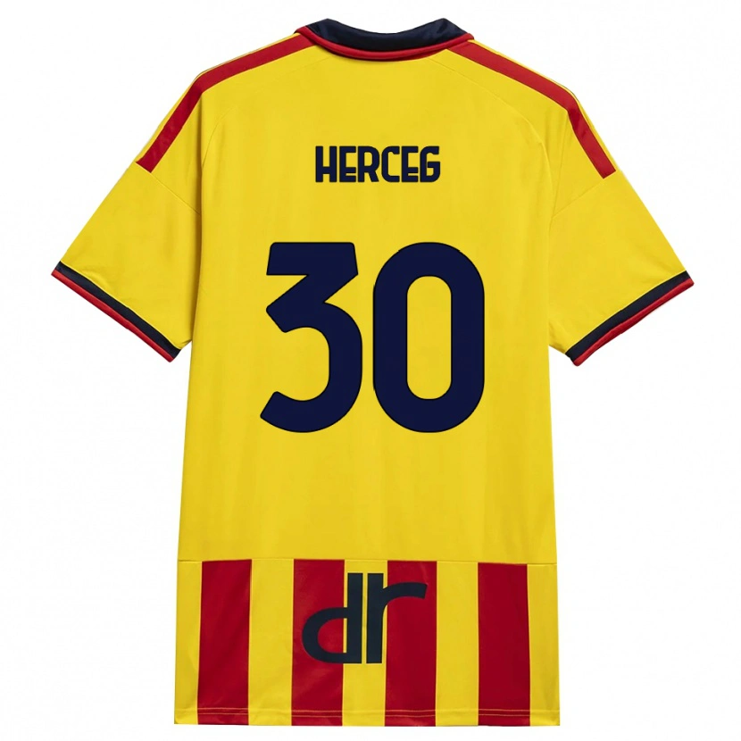 Danxen Kinder Lovro Herceg #30 Gelb Rot Heimtrikot Trikot 2026/27 T-Shirt Österreich