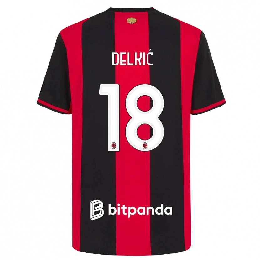 Danxen Kinder Dino Delkić #18 Rot Schwarz Weiß Heimtrikot Trikot 2026/27 T-Shirt Österreich