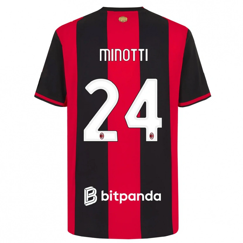 Danxen Kinder Gabriele Minotti #24 Rot Schwarz Weiß Heimtrikot Trikot 2026/27 T-Shirt Österreich