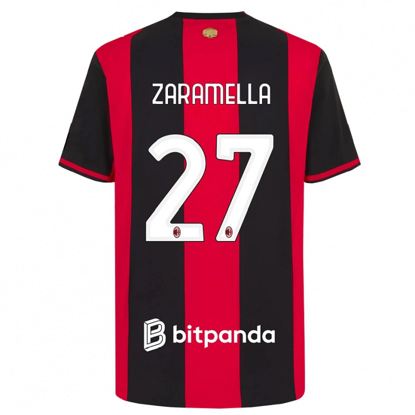 Danxen Kinder Mattia Zaramella #27 Rot Schwarz Weiß Heimtrikot Trikot 2026/27 T-Shirt Österreich