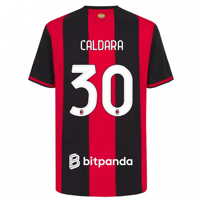 Danxen Kinder Mattia Caldara #30 Rot Schwarz Weiß Heimtrikot Trikot 2026/27 T-Shirt Österreich