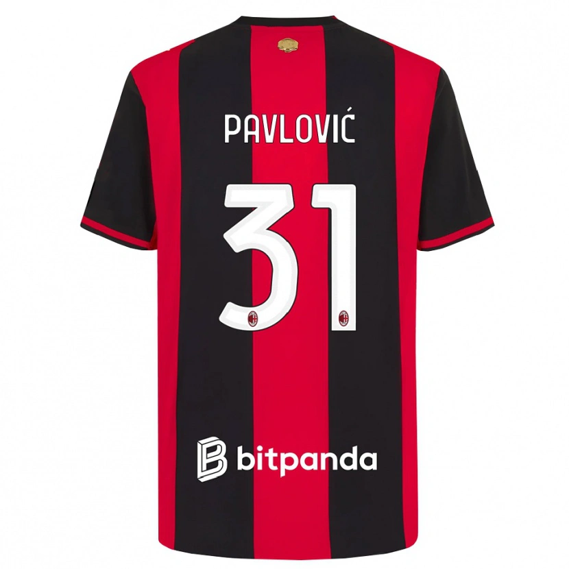 Danxen Kinder Strahinja Pavlović #31 Rot Schwarz Weiß Heimtrikot Trikot 2026/27 T-Shirt Österreich