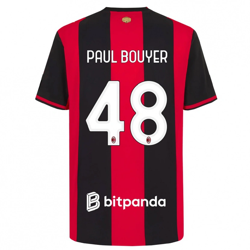 Danxen Kinder Léo Paul Bouyer #48 Rot Schwarz Weiß Heimtrikot Trikot 2026/27 T-Shirt Österreich
