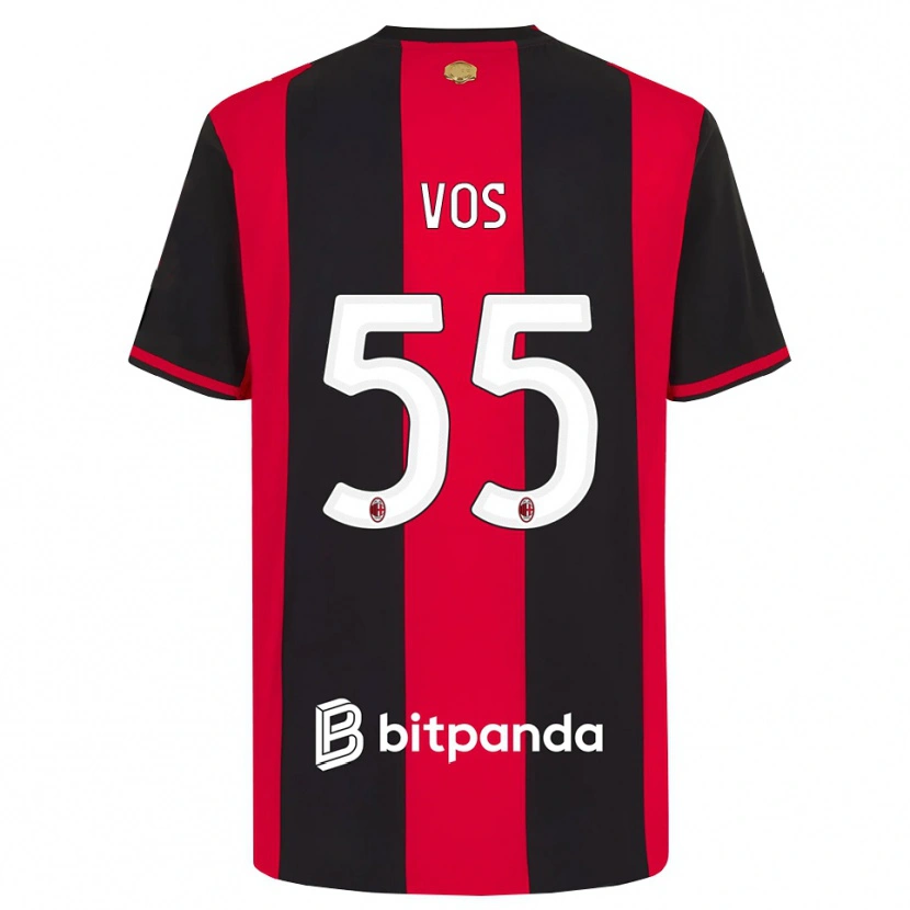 Danxen Kinder Silvano Vos #55 Rot Schwarz Weiß Heimtrikot Trikot 2026/27 T-Shirt Österreich