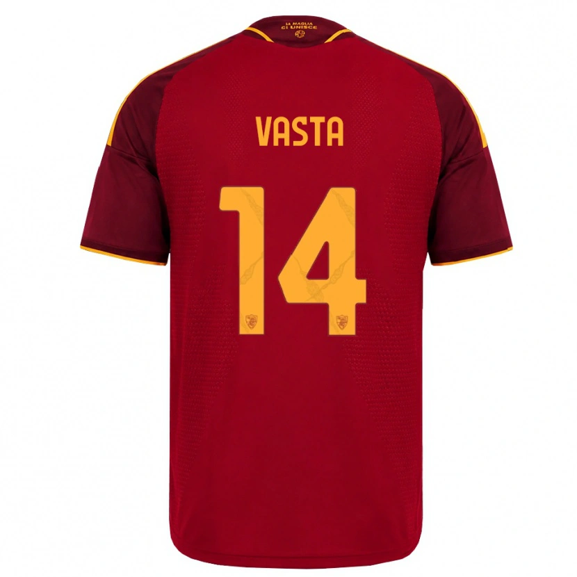 Danxen Kinder Jacopo Vasta #14 Rot Gold Gelb Heimtrikot Trikot 2026/27 T-Shirt Österreich