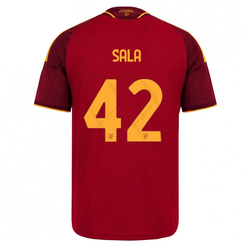 Danxen Kinder Edoardo Sala #42 Rot Gold Gelb Heimtrikot Trikot 2026/27 T-Shirt Österreich