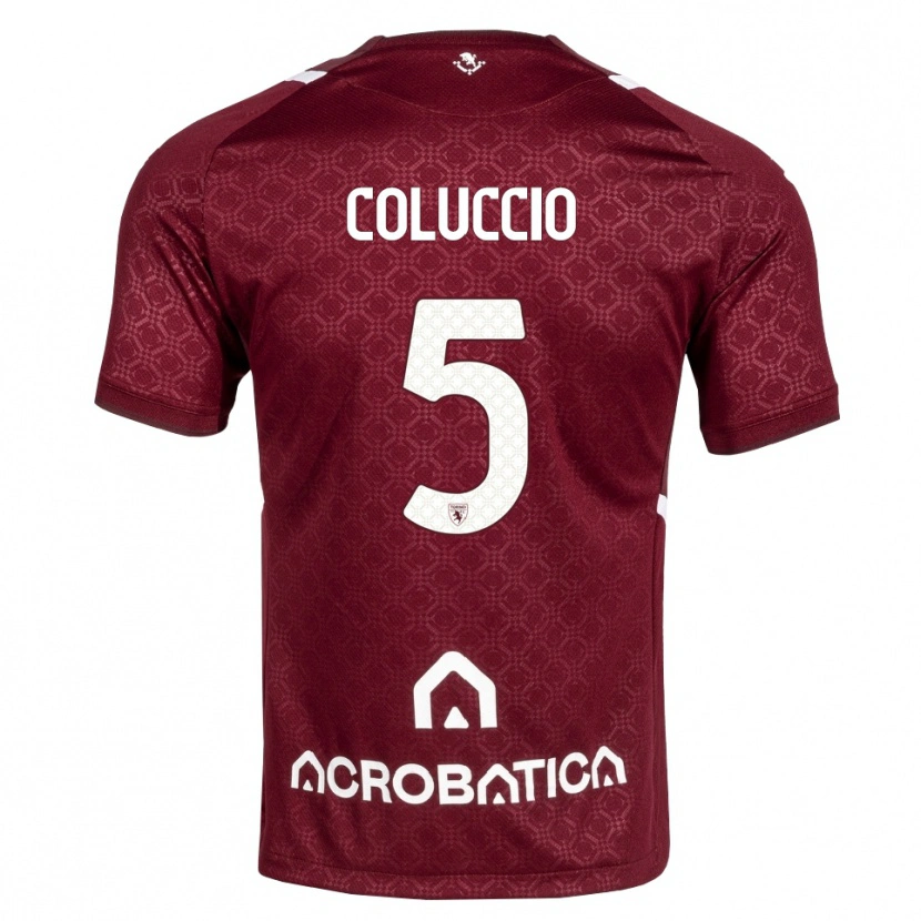 Danxen Kinder Francesca Coluccio #5 Burgund Weiß Heimtrikot Trikot 2026/27 T-Shirt Österreich