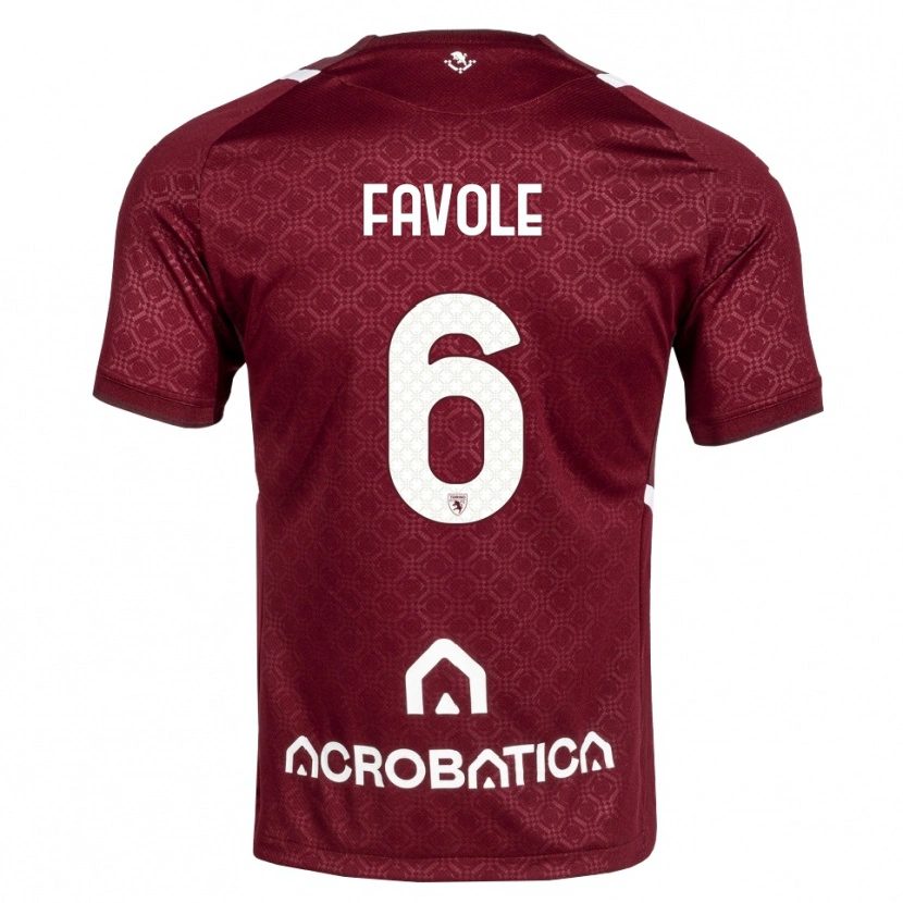 Danxen Kinder Stefania Favole #6 Burgund Weiß Heimtrikot Trikot 2026/27 T-Shirt Österreich