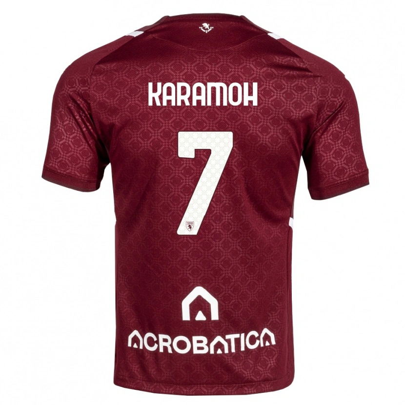 Danxen Kinder Yann Karamoh #7 Burgund Weiß Heimtrikot Trikot 2026/27 T-Shirt Österreich
