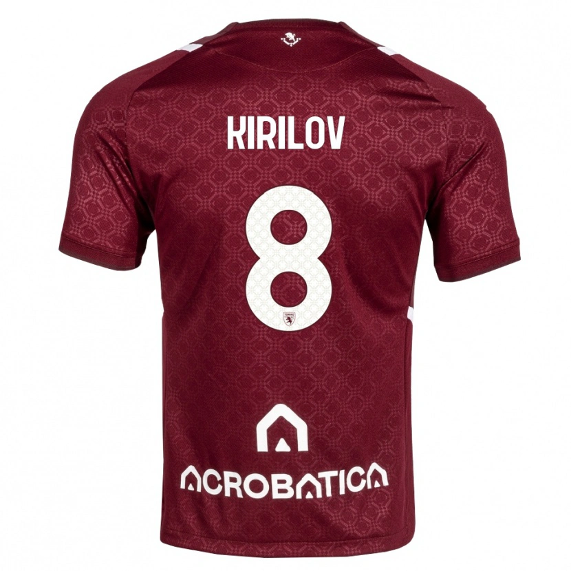Danxen Kinder Martin Kirilov #8 Burgund Weiß Heimtrikot Trikot 2026/27 T-Shirt Österreich