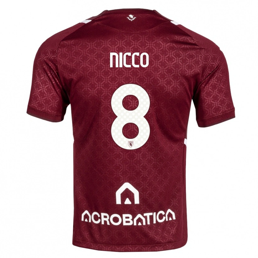 Danxen Kinder Giada Nicco #8 Burgund Weiß Heimtrikot Trikot 2026/27 T-Shirt Österreich