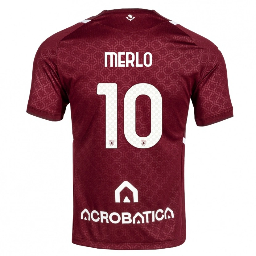 Danxen Kinder Mattia Merlo #10 Burgund Weiß Heimtrikot Trikot 2026/27 T-Shirt Österreich