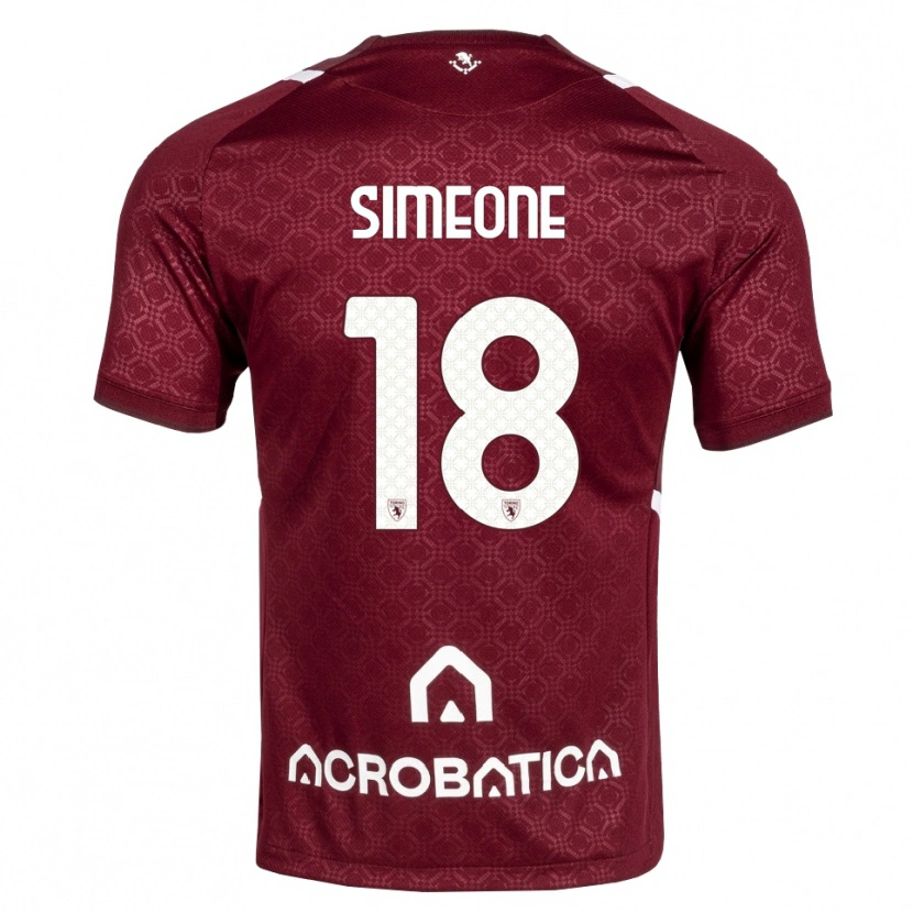 Danxen Kinder Giovanni Simeone #18 Burgund Weiß Heimtrikot Trikot 2026/27 T-Shirt Österreich