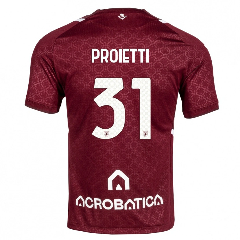 Danxen Kinder Riccardo Proietti #31 Burgund Weiß Heimtrikot Trikot 2026/27 T-Shirt Österreich