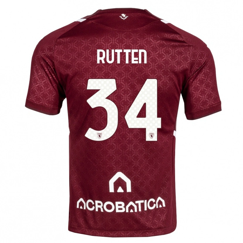 Danxen Kinder Jill Rutten #34 Burgund Weiß Heimtrikot Trikot 2026/27 T-Shirt Österreich