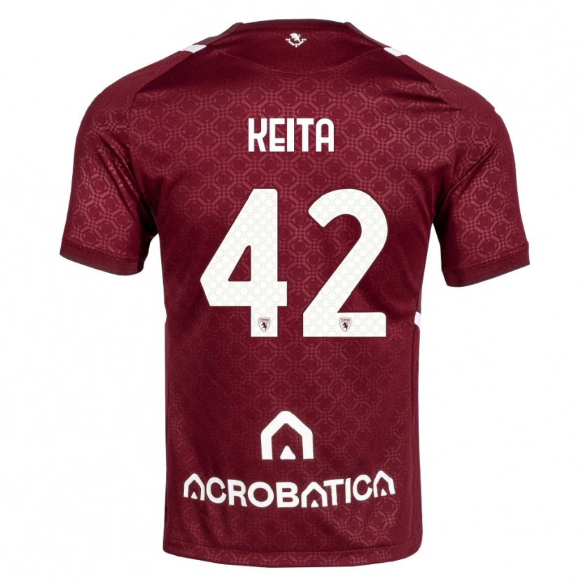 Danxen Kinder Karamoko Keita #42 Burgund Weiß Heimtrikot Trikot 2026/27 T-Shirt Österreich