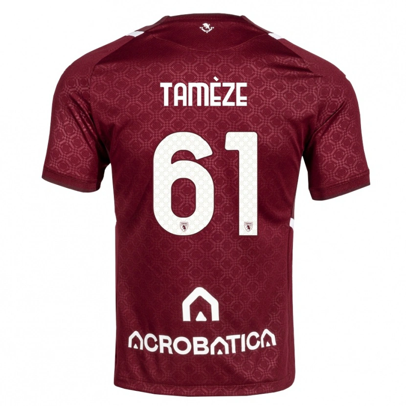 Danxen Kinder Adrien Tamèze #61 Burgund Weiß Heimtrikot Trikot 2026/27 T-Shirt Österreich