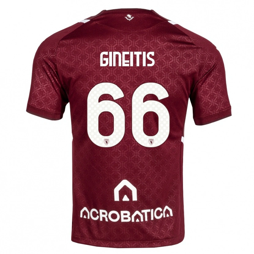 Danxen Kinder Gvidas Gineitis #66 Burgund Weiß Heimtrikot Trikot 2026/27 T-Shirt Österreich