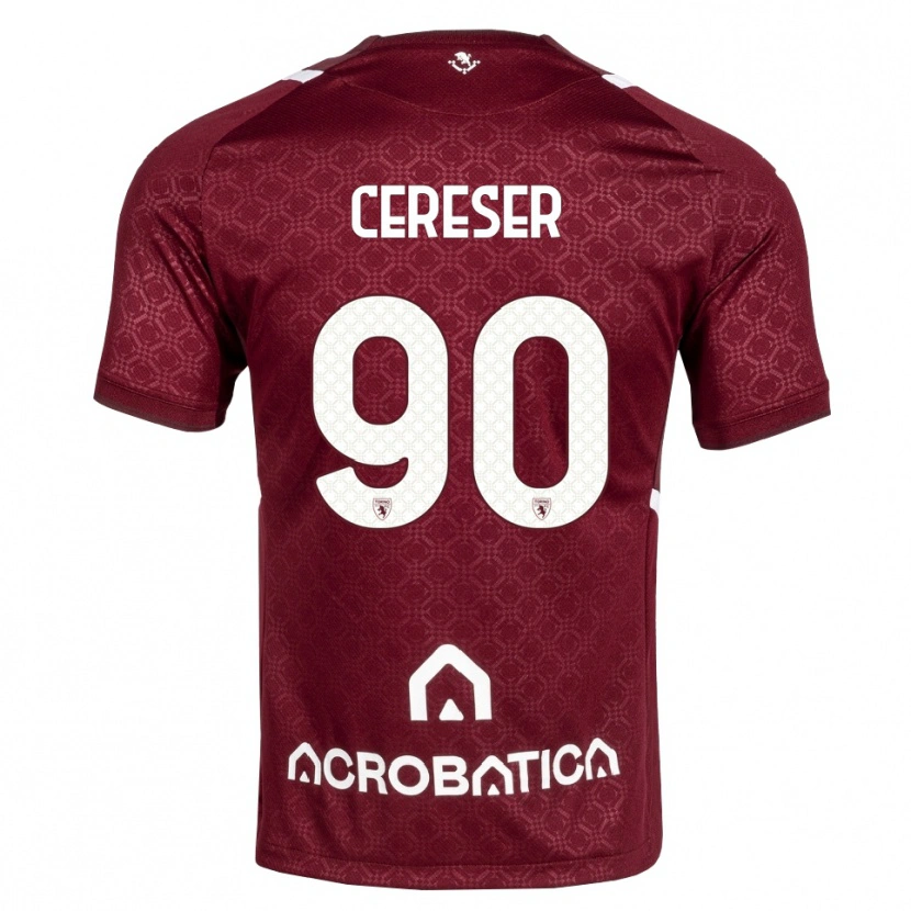 Danxen Kinder Francesco Cereser #90 Burgund Weiß Heimtrikot Trikot 2026/27 T-Shirt Österreich