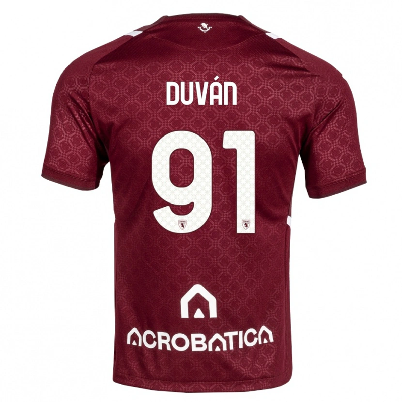 Danxen Kinder Duván Zapata #91 Burgund Weiß Heimtrikot Trikot 2026/27 T-Shirt Österreich