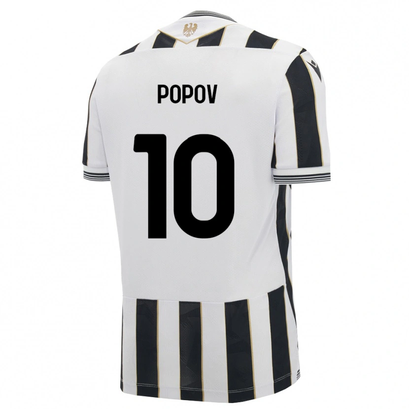 Danxen Kinder Nikolay Popov #10 Schwarz Weiß Pink Heimtrikot Trikot 2026/27 T-Shirt Österreich