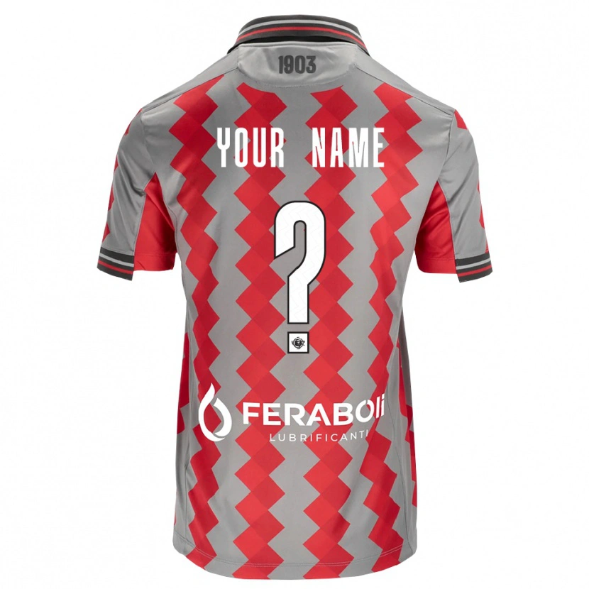 Danxen Kinder Ihren Namen #0 Grau Rot Weiß Heimtrikot Trikot 2026/27 T-Shirt Österreich