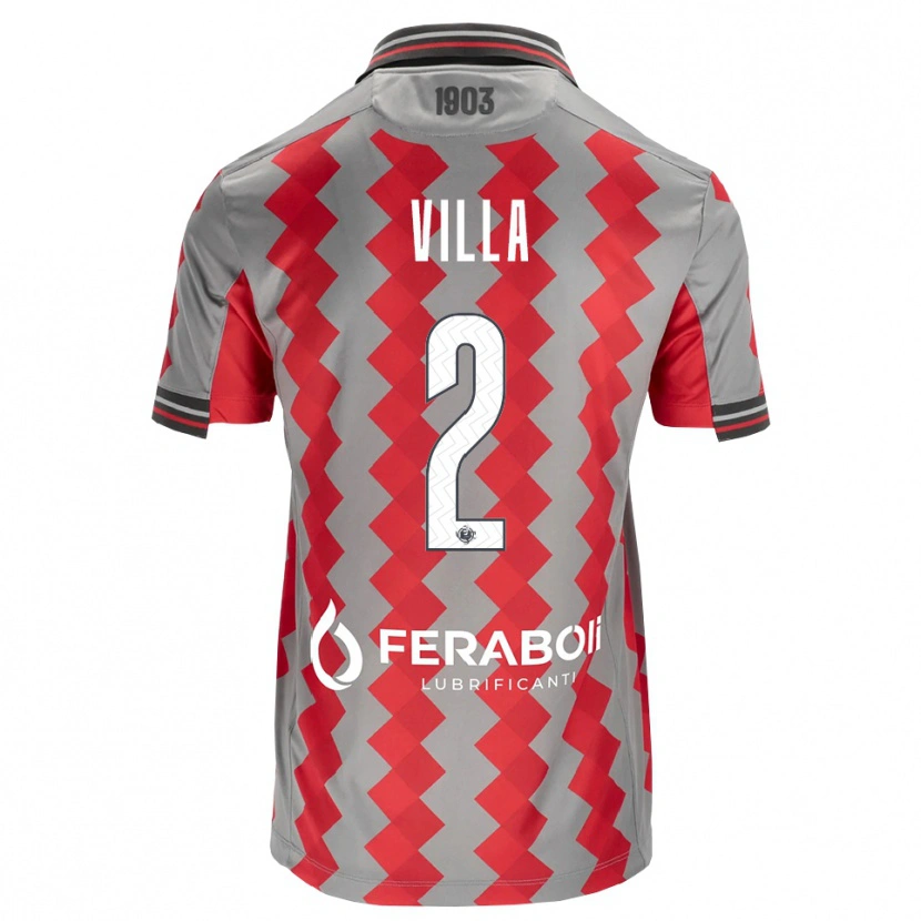 Danxen Kinder Riccardo Villa #2 Grau Rot Weiß Heimtrikot Trikot 2026/27 T-Shirt Österreich