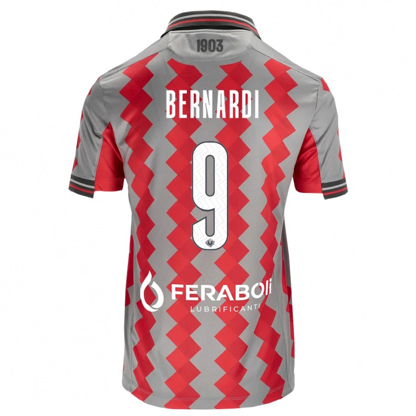 Danxen Kinder Andrea Bernardi #9 Grau Rot Weiß Heimtrikot Trikot 2026/27 T-Shirt Österreich