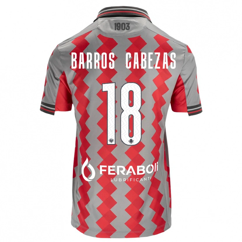 Danxen Kinder Ronie Barros Cabezas #18 Grau Rot Weiß Heimtrikot Trikot 2026/27 T-Shirt Österreich
