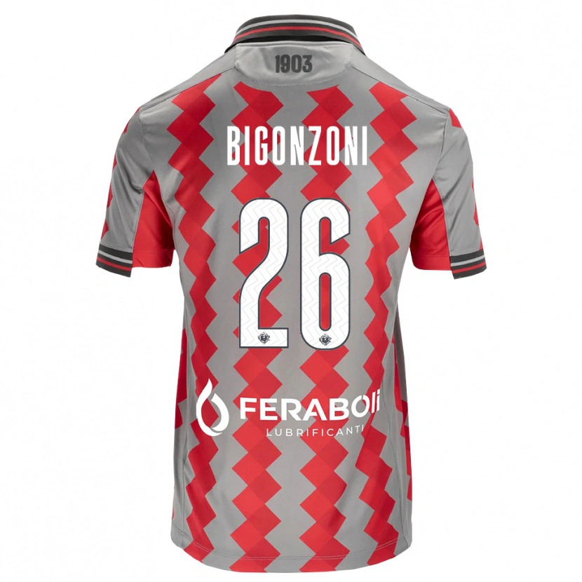 Danxen Kinder Michele Bigonzoni #26 Grau Rot Weiß Heimtrikot Trikot 2026/27 T-Shirt Österreich