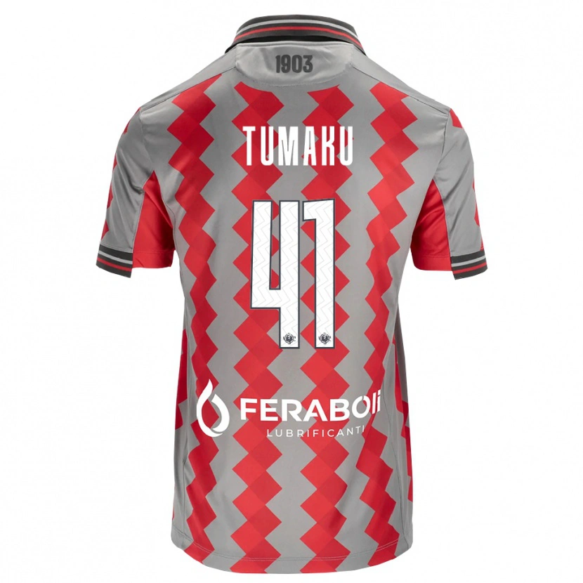 Danxen Kinder Niccolò Tumaku #41 Grau Rot Weiß Heimtrikot Trikot 2026/27 T-Shirt Österreich