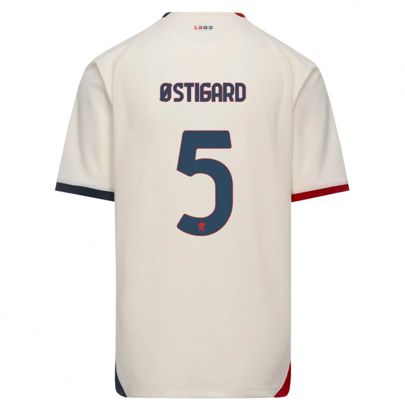 Danxen Kinder Leo Østigård #5 Creme Rot Auswärtstrikot Trikot 2026/27 T-Shirt Österreich