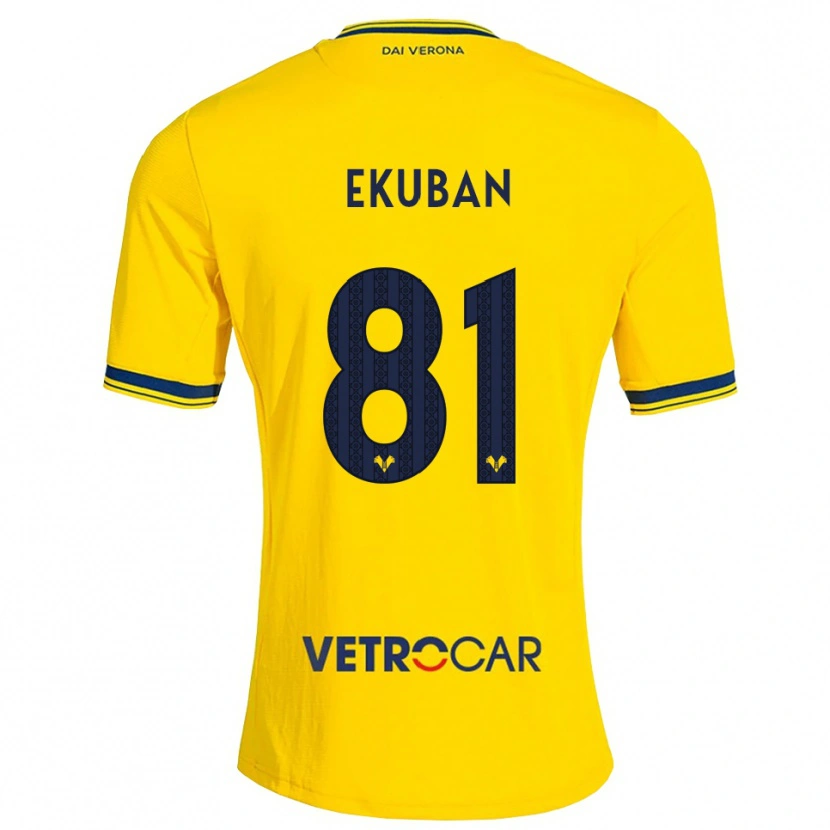 Danxen Kinder Caleb Ekuban #81 Gelb Rot Auswärtstrikot Trikot 2026/27 T-Shirt Österreich